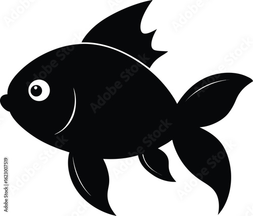 Colorful vector clip art of a fish, showcasing its fins and scales in a stylized design