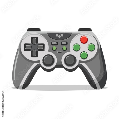 Flat Design Icon of a Gamepad for Video Games - AI Generated