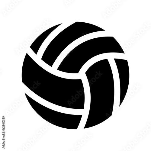 Volleyball Game and Ball Icons. Volleyball and Tournament Equipment Symbols illustration.