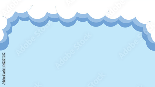 Clouds floating in the sky, with shades of blue and fluffy white, offer a serene backdrop and plenty of open space.