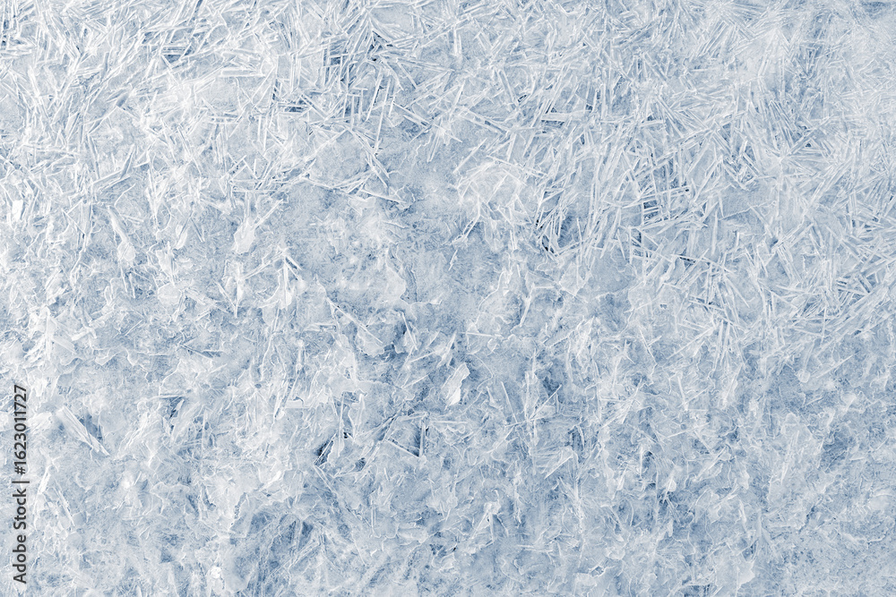 Obraz premium Textured crunchy white ice texture. Rime ice.