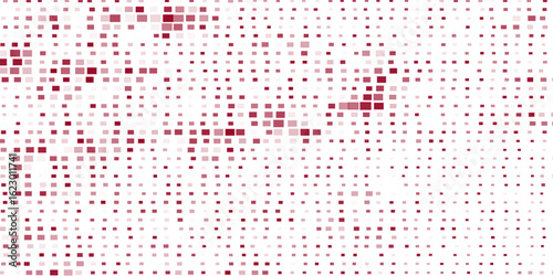 Abstract vector illustration with small squares and pixels. orange Dot halftone with randomus opacity