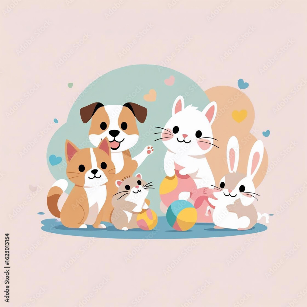 Obraz premium cat and dog