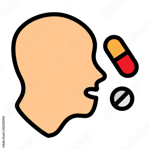 Oral Medication Vector Filled Icon Design