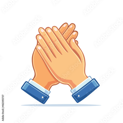 Animated hands applauding gesture celebrating success praising achievement