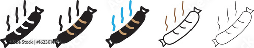 sausages icon thin flat outline style