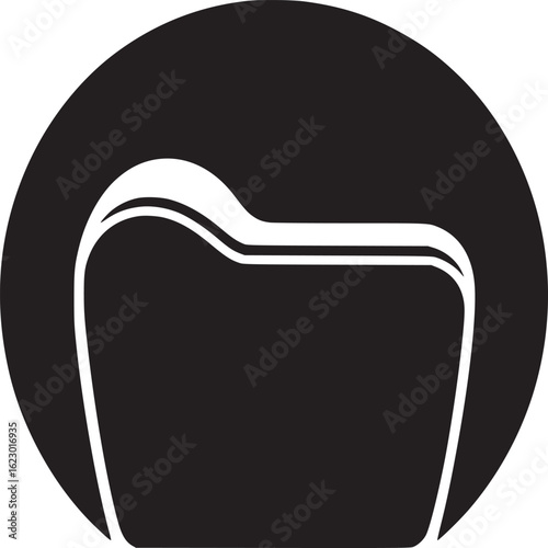 Black Folder Icon in Circle
