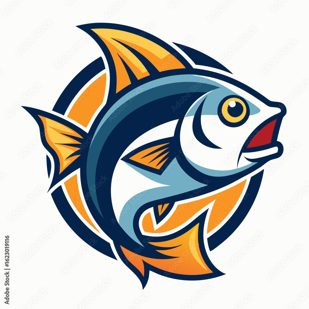 Fototapeta premium Bait Lure Fish Hook Fishing Angler logo design inspiration