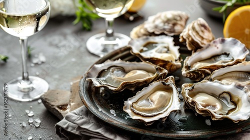 French Oysters with White Wine: A Timeless Culinary Pairing of Briny Coastal Flavors, Silky Shellfish, and Crisp, Citrusy Wines—A Taste of Elegance from France’s Seaside Regions
