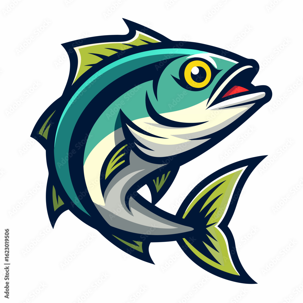 Obraz premium Bait Lure Fish Hook Fishing Angler logo design inspiration