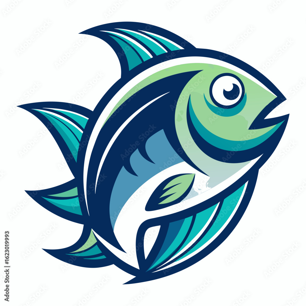 Obraz premium Bait Lure Fish Hook Fishing Angler logo design inspiration