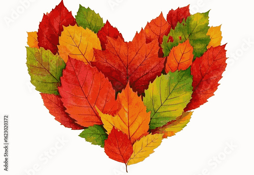 Verdant Pulse Heart-shaped leaves isolated watercolor vector illustration svg