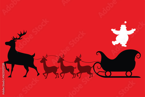 christmas reindeer and santa claus