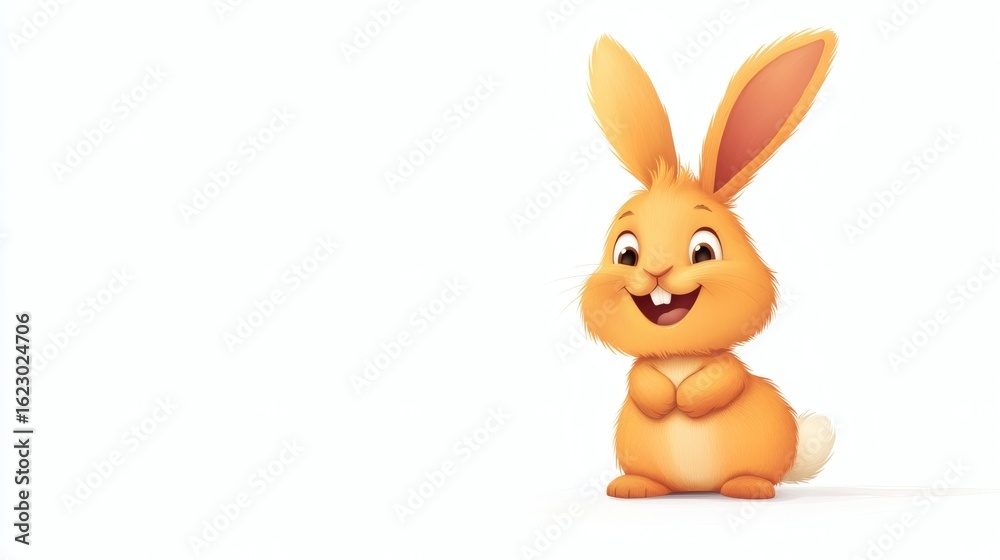 Obraz premium Cute cartoon rabbit illustration.