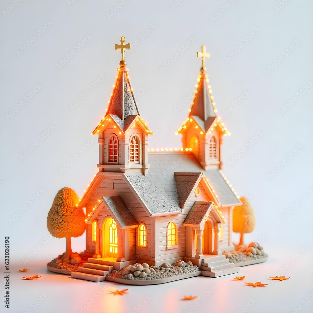 Fototapeta premium Church isolated on white background