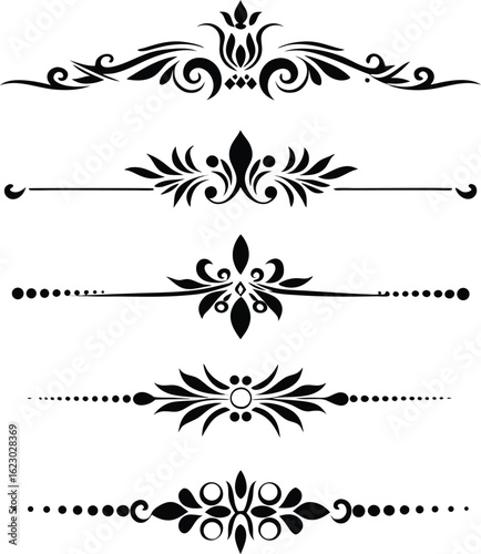 A collection of decorative design elements, including patterns, shapes, and textures for creative projects