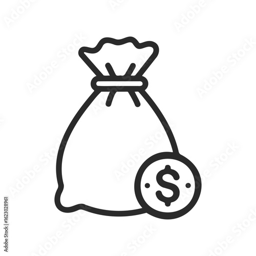 Money bag icon with dollar symbol