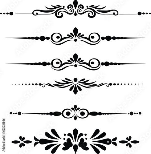 A collection of decorative design elements, including patterns, shapes, and textures for creative projects