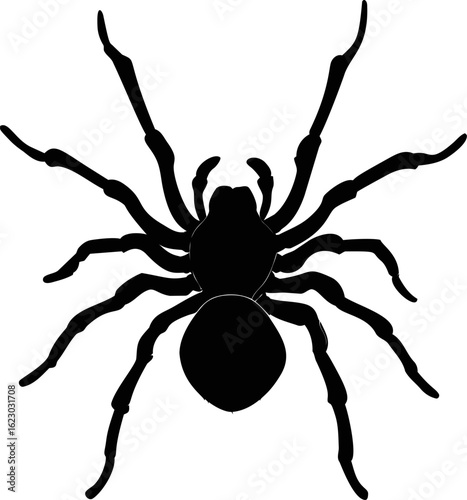 Silhouette of a large spider with long legs, vector design. Vector illustration