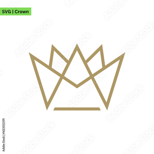A sleek crown illustration logo incorporating a crown with abstract geometric shapes, evoking a sense of modernity and artistic flair in a contemporary format.