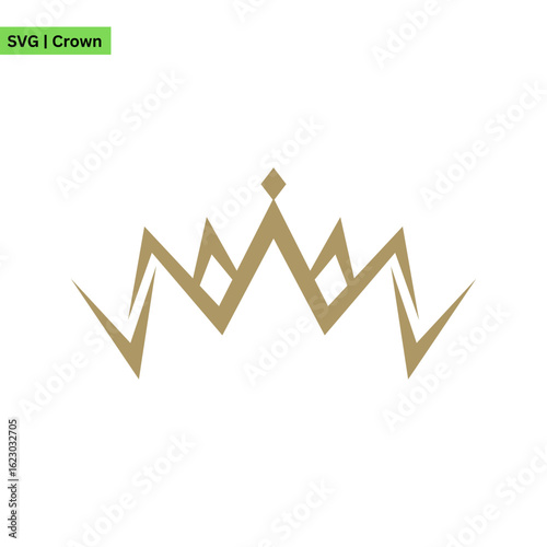 A majestic crown logo vector design featuring a crown with ornate embellishments, symbolizing royalty and grandeur in a rich and detailed style.