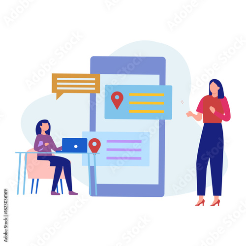 Girls sharing their location on chat