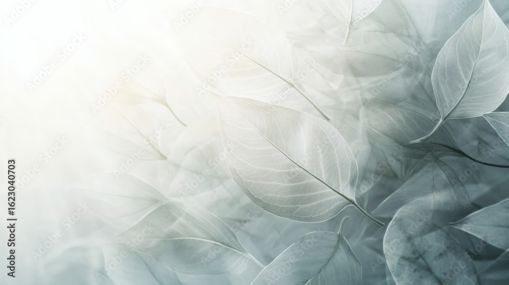 Fototapeta premium Delicate, translucent leaves in muted tones.