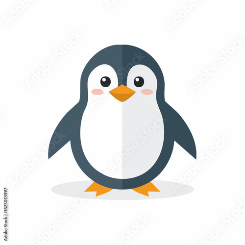Adorable penguin cartoon vector illustration on a white background, cute animal concept