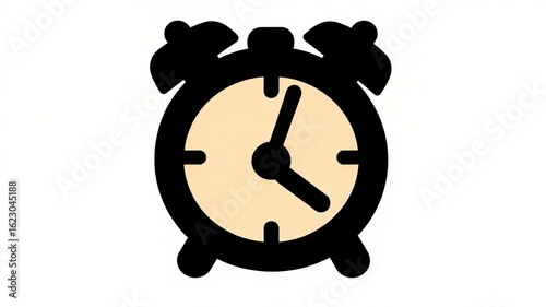 Alarm clock icon with moving hands animation