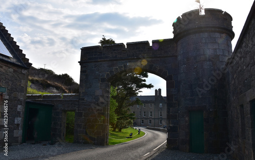 Amazing View Through a Portcullis of a Castle