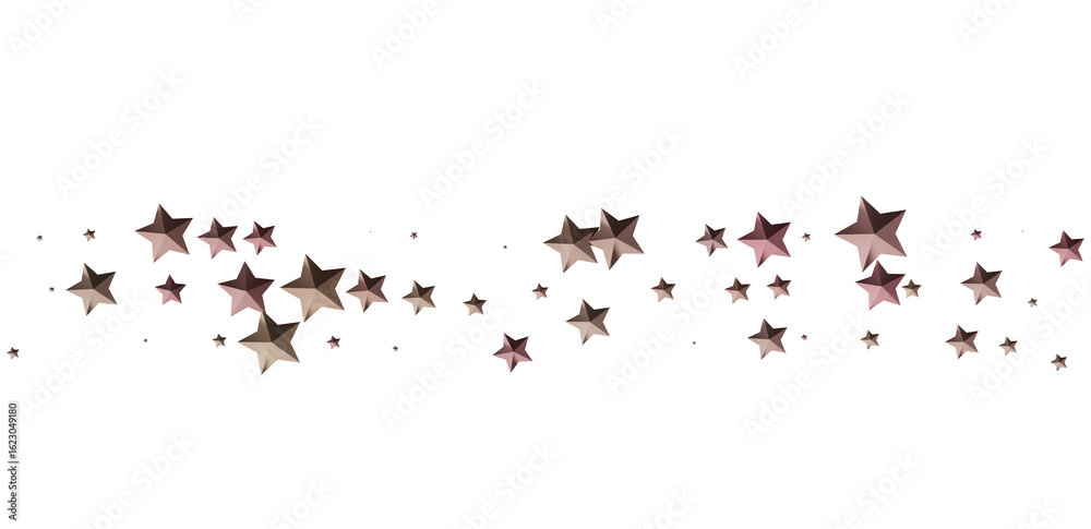 Obraz premium Beautiful image of rose gold stars scattered on a white background, perfect for festive designs.