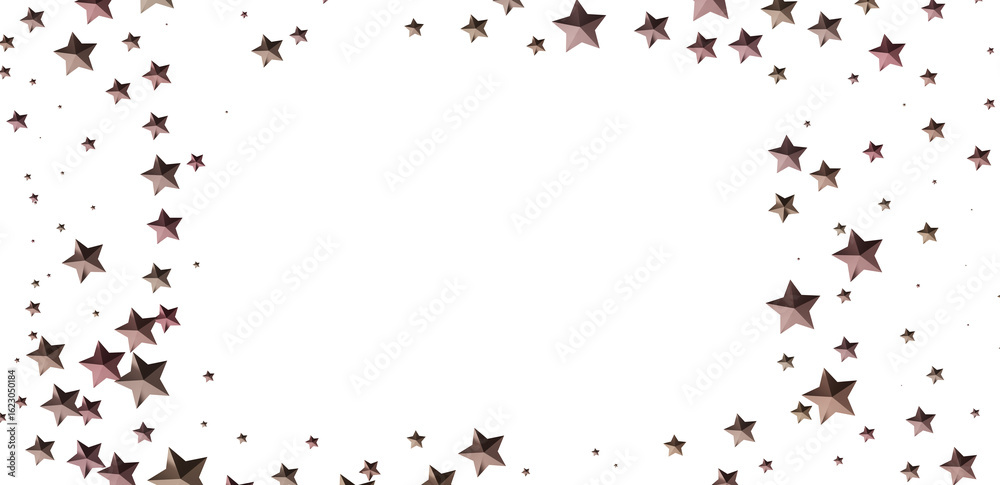 Obraz premium Elegant frame of brown stars on white. Perfect for celebrations, holidays, or backgrounds.