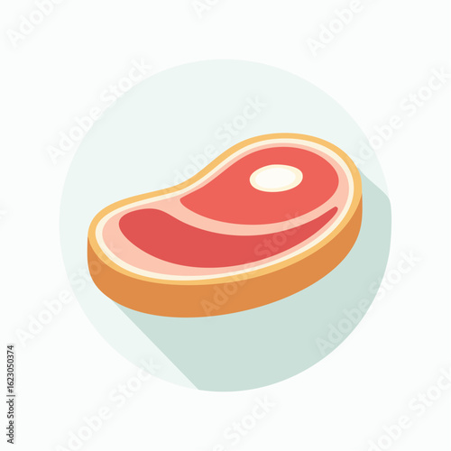 Isometric Steak Illustration: A Delicious Graphic Representation of Meat Cut
