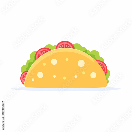Illustration of a delicious taco with fresh ingredients perfect for food blog or menu design