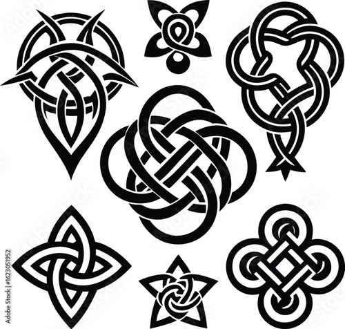 Celtic corners scotland knot border irish decorative