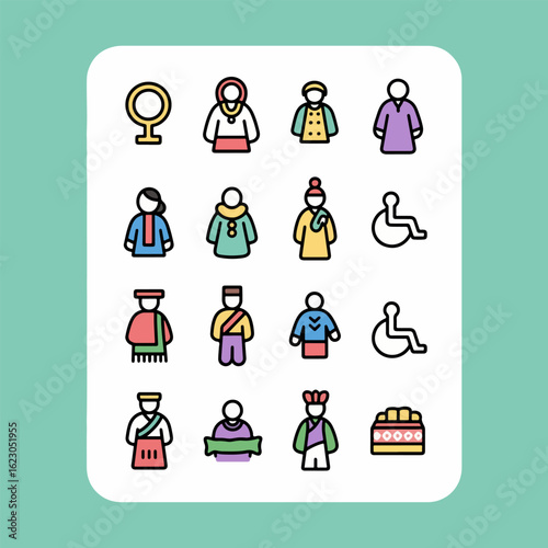 Business people icon set with vector silhouettes of men women family group design symbols