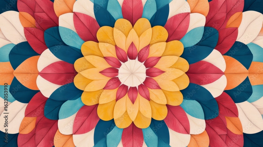 custom made wallpaper toronto digitalColorful Petal Mandala Abstract Floral Design, Mandala Art, Abstract Background Mandala, Floral