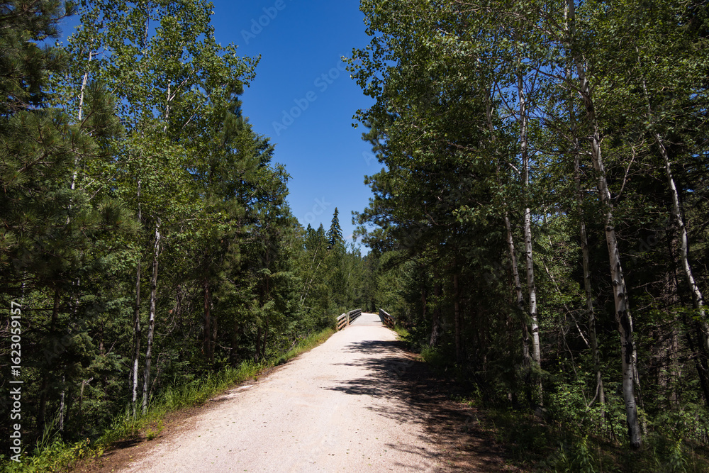 Wooden bridge on the George S. Mickelson trail, South Dakota Wooden bridge on the George S. Mickelson trail, South Dakota