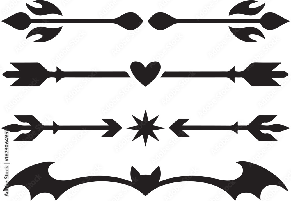 Fototapeta premium Arrow Divider Vector Illustration with Decorative Elements and Shapes