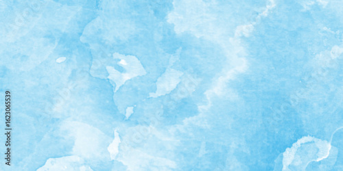 abstract blue watercolor white background, soft cloud shapes, blended watercolor effect, blue marble pattern floor texture background, abstract painting featuring blue and white clouds.