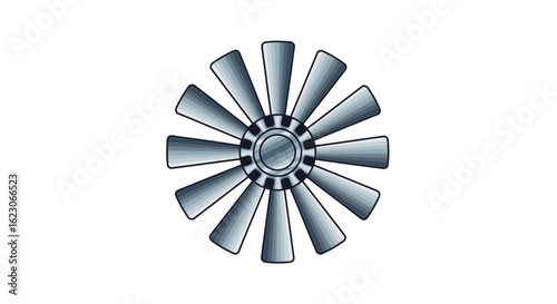 Industrial Metal Fan Blade Vector Illustration

