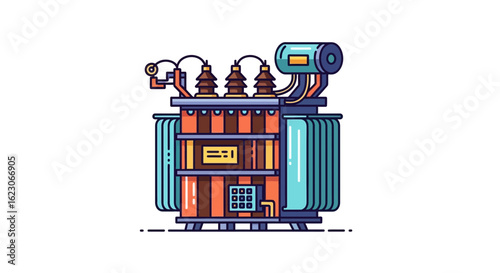 High Voltage Transformer Vector Illustration

