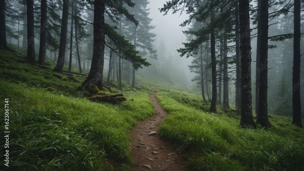 Obraz premium path in the forest at morning