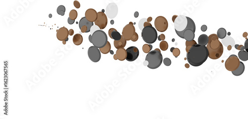 Multicolored confetti on white