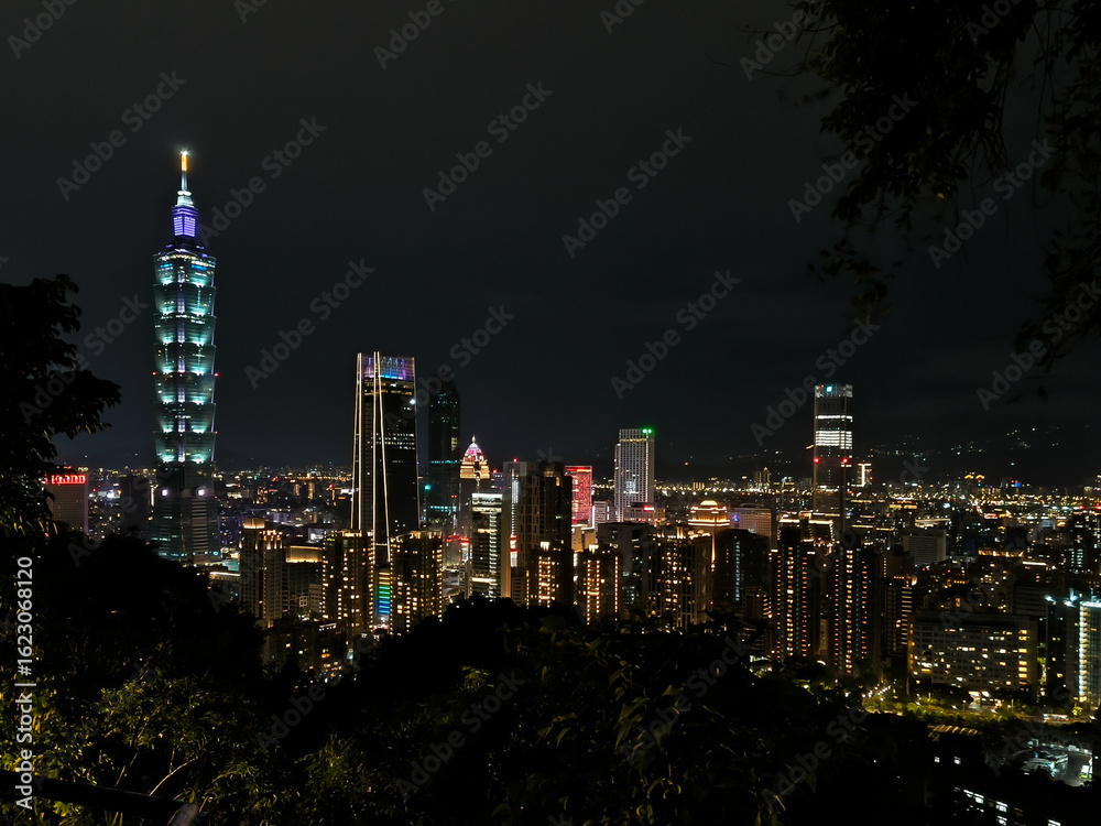 Fototapeta premium 台湾・台北 象山から台北101の夜景