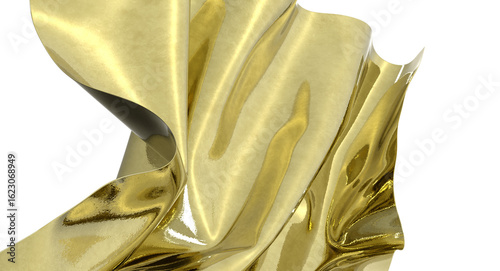 Shiny golden fabric drapes ...