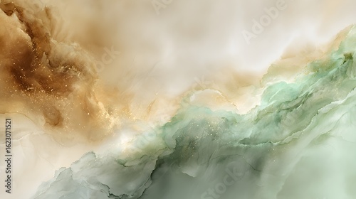Abstract Marble Texture Background in Earth Tones with Gold Accents