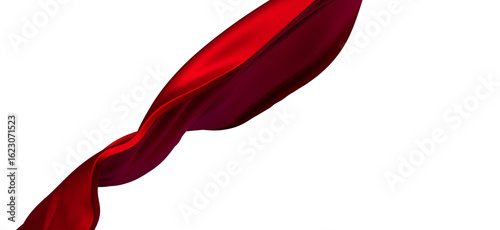 3d render of abstract red cloth falling.