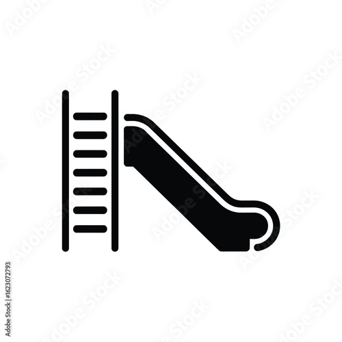 Playground slide icon in black and white simple vector design