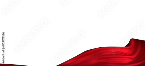 3d render of abstract red cloth falling.